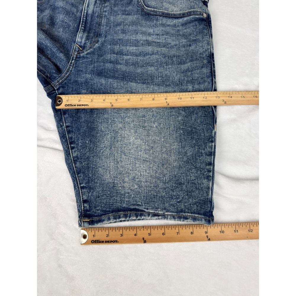 True Religion Ricky SN Flap Denim Shorts Light Blue Wash Mens 40" Fit 42" New - Picture 7 of 8